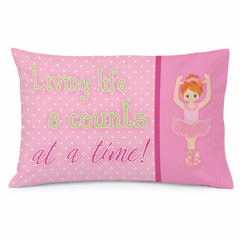 Ballet in 8 Counts Red Hair Standard Pillowcase Lightweight Super Soft Easy Care Decorative Artwork Pillowcase, Standard