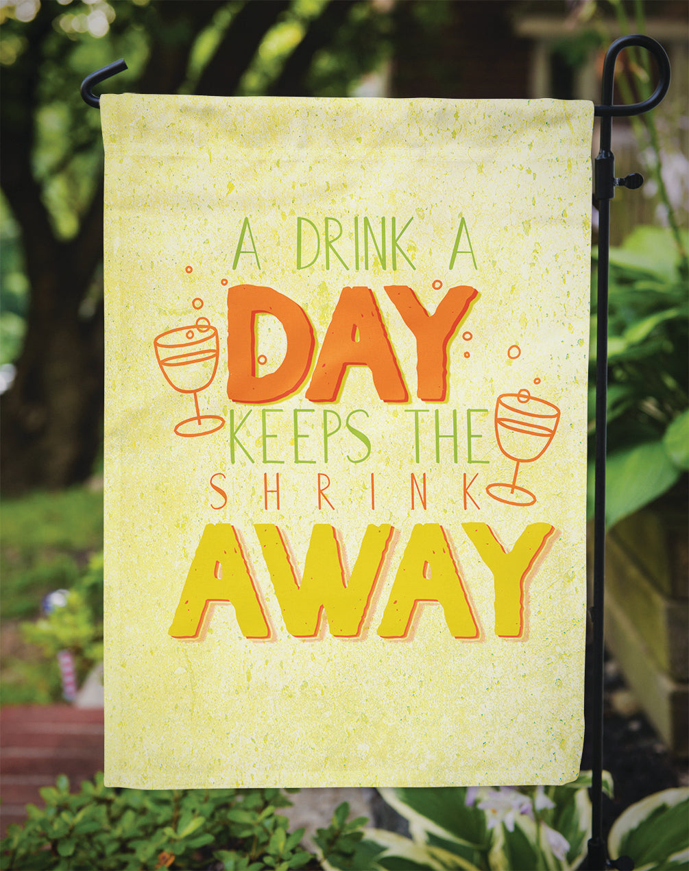 A Drink a Day Garden Flag Mailbox Decorative Yard Banner Outside Patio Artwork for Flower Beds, Garden Size, Multicolor