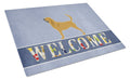 Bloodhound Welcome Cutting Board Tempered Glass Kitchen Cutting Surface, Heat Resistant Chopping, Non-Slip Feet, Food Prep & Serving