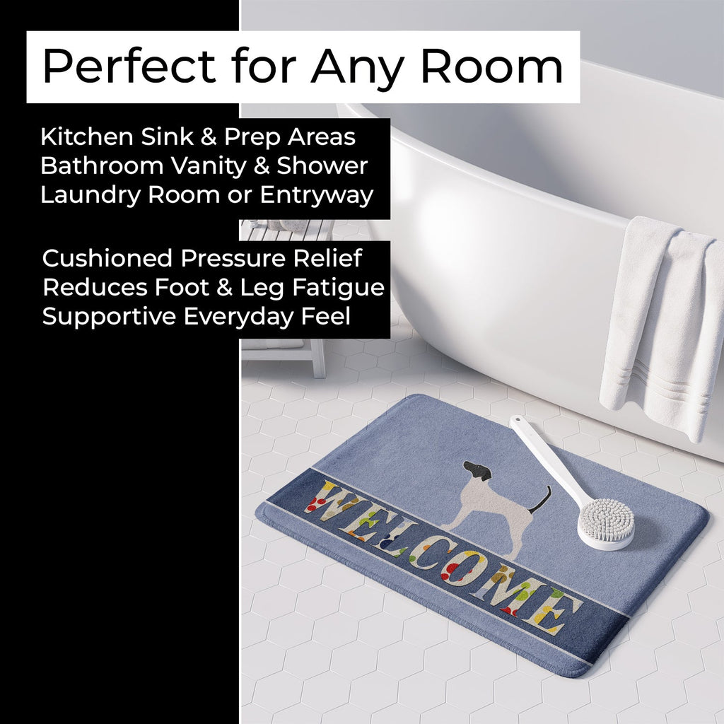 English Pointer Welcome Memory Foam Kitchen Mat Machine Washable Anti-Fatigue Cushion Comfort Bath or Kitchen Rug