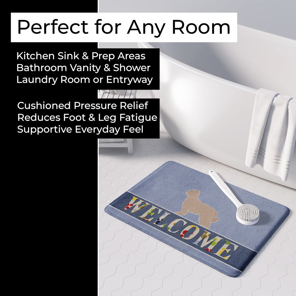 Pyrenean Shepherd Welcome Memory Foam Kitchen Mat Machine Washable Anti-Fatigue Cushion Comfort Bath or Kitchen Rug