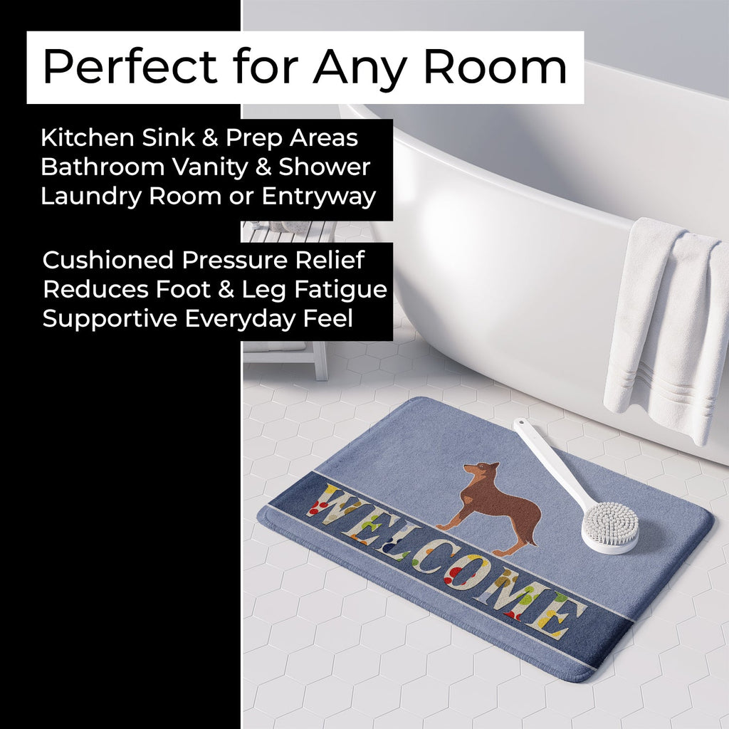 Australian Kelpie Dog Welcome Memory Foam Kitchen Mat Machine Washable Anti-Fatigue Cushion Comfort Bath or Kitchen Rug