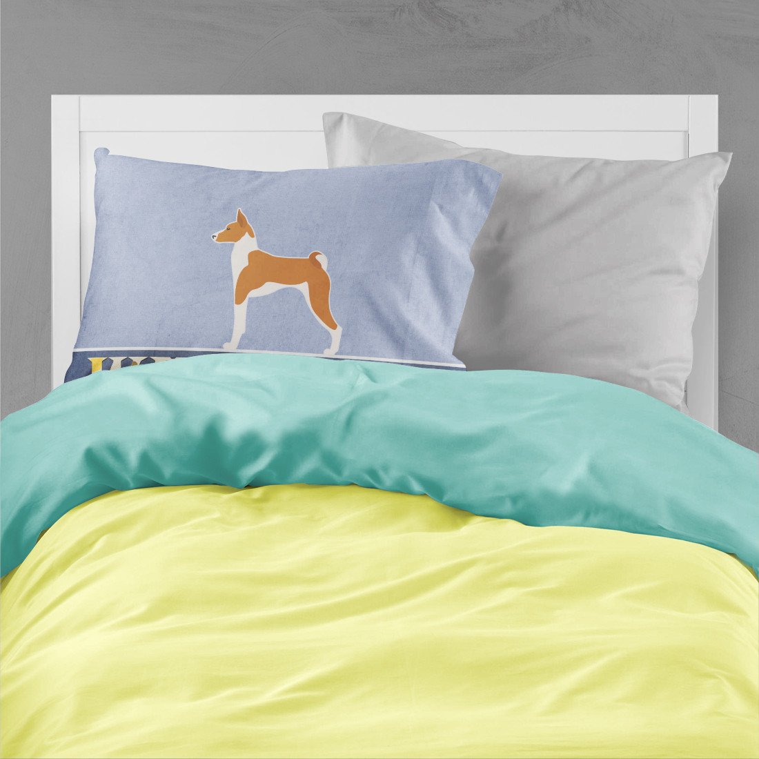 Basenji Welcome Standard Pillowcase Lightweight Super Soft Easy Care Decorative Artwork Pillowcase, Standard