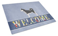 Siberian Husky Welcome Cutting Board Tempered Glass Kitchen Cutting Surface, Heat Resistant Chopping, Non-Slip Feet, Food Prep & Serving