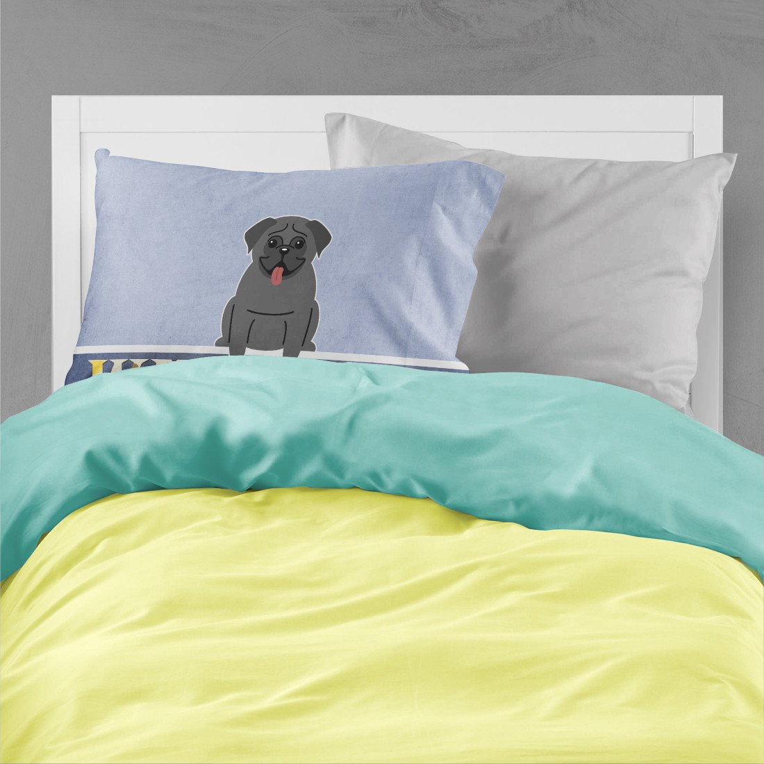 Pug Black Welcome Standard Pillowcase Lightweight Super Soft Easy Care Decorative Artwork Pillowcase, Standard