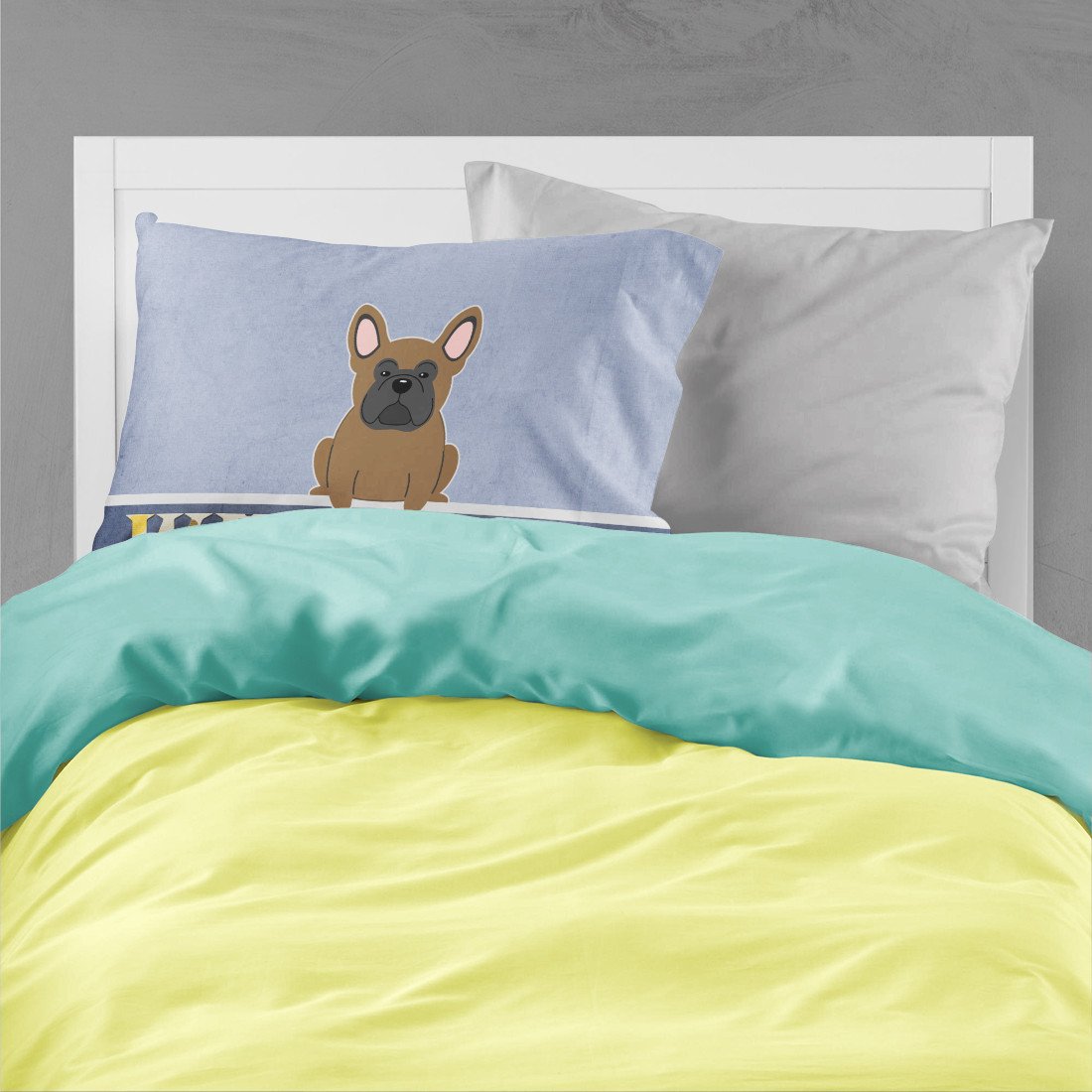 French Bulldog Brown Welcome Standard Pillowcase Lightweight Super Soft Easy Care Decorative Artwork Pillowcase, Standard
