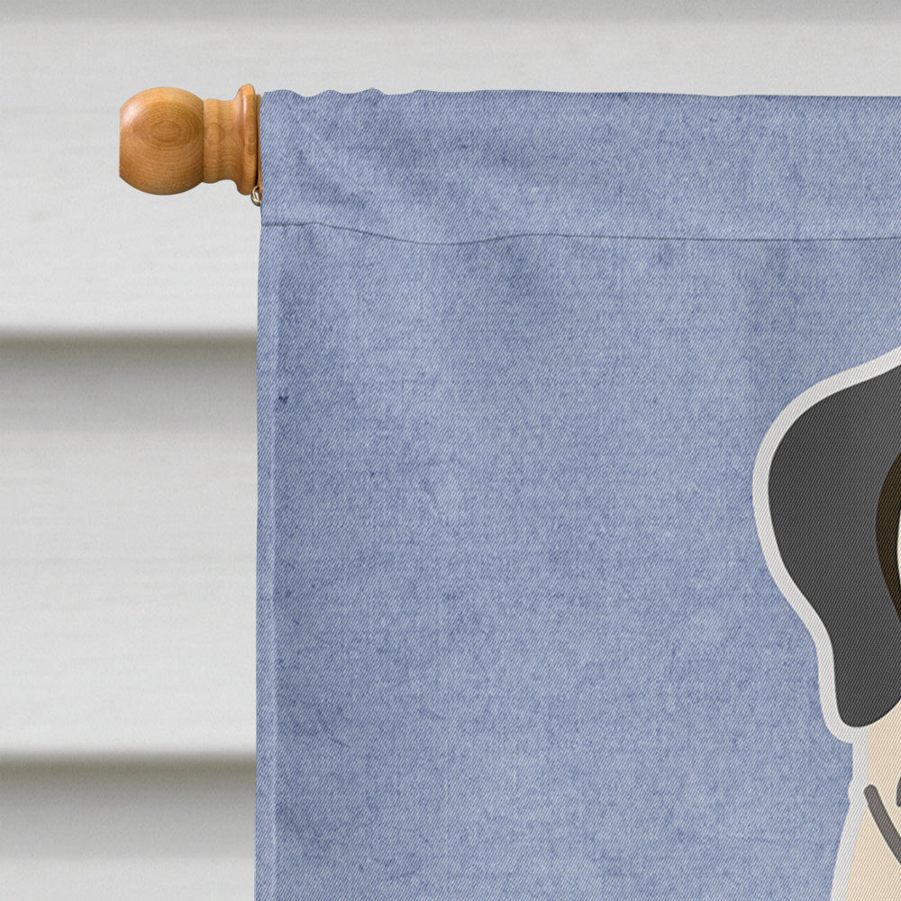 Mastiff Brindle White Welcome House Flag 28x40 Porch Sleeve Pole Decorative Outside Yard Banner Artwork Wall Hanging, Polyester