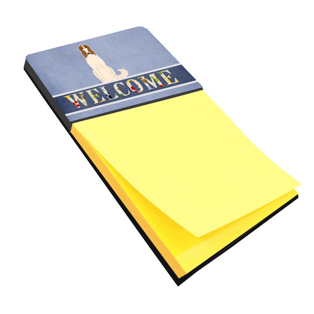 Borzoi Welcome Watercolor Sticky Note Holder Refillable Dispenser Desk Accessory 3x3 Pad Gift