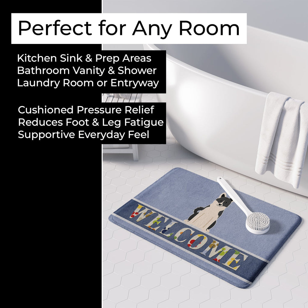 Russo-European Laika Spitz Welcome Memory Foam Kitchen Mat Machine Washable Anti-Fatigue Cushion Comfort Bath or Kitchen Rug