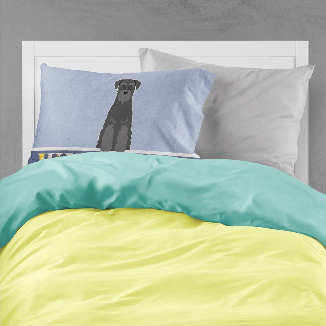 Standard Schnauzer Black Welcome Standard Pillowcase Lightweight Super Soft Easy Care Decorative Artwork Pillowcase, Standard