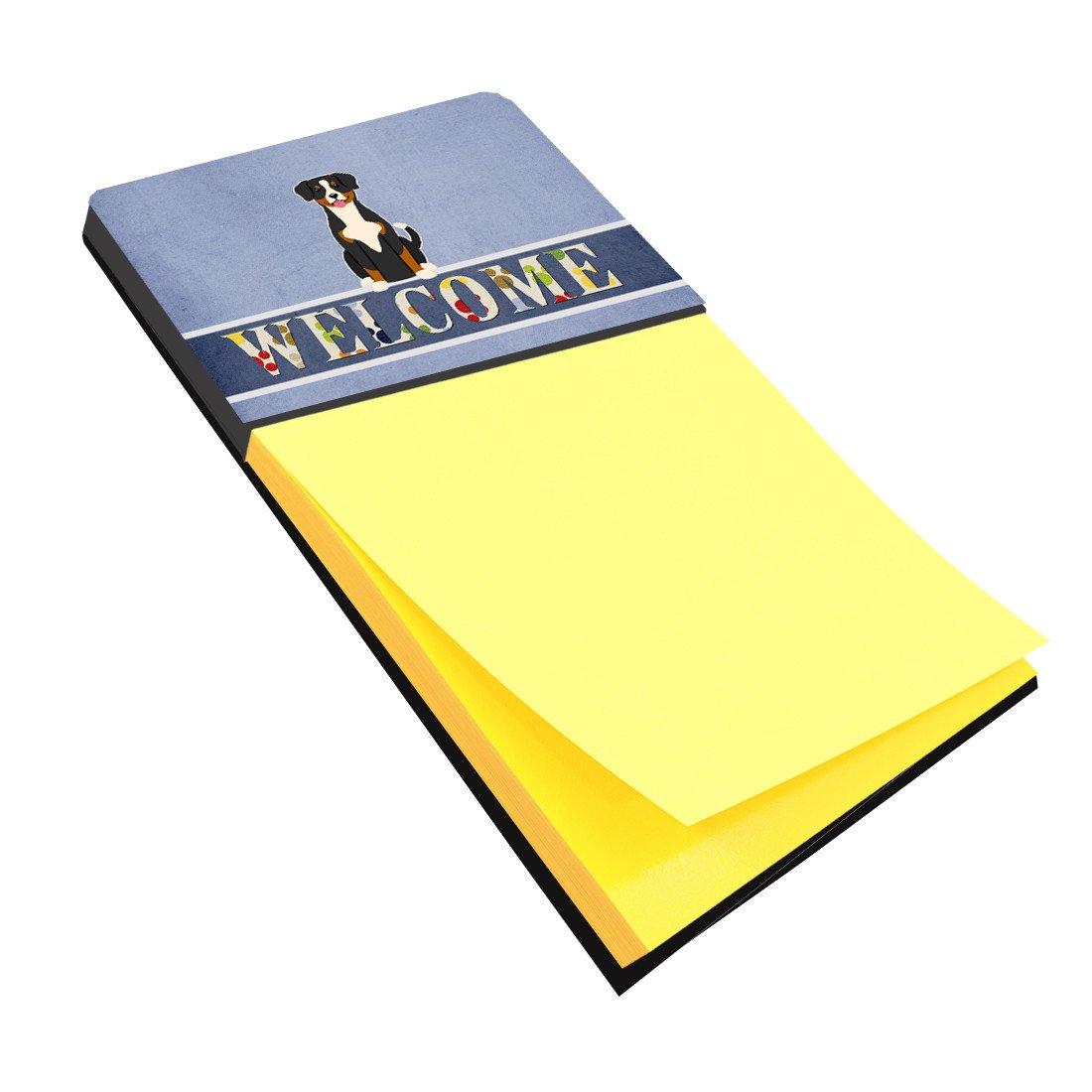 Entlebucher Welcome Watercolor Sticky Note Holder Refillable Dispenser Desk Accessory 3x3 Pad Gift