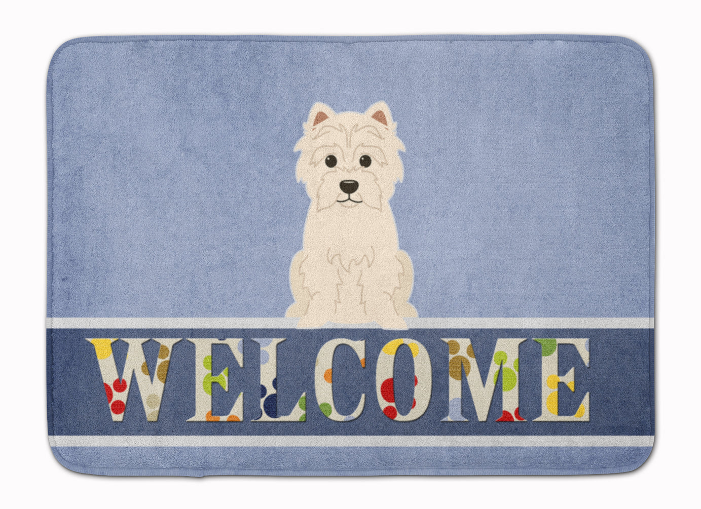Westie Welcome Memory Foam Kitchen Mat Machine Washable Anti-Fatigue Cushion Comfort Bath or Kitchen Rug