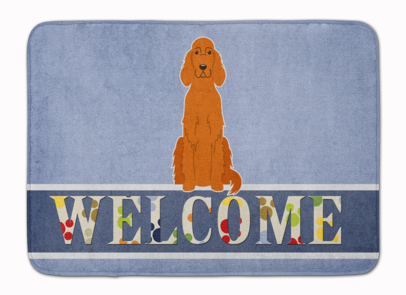 Irish Setter Welcome Memory Foam Kitchen Mat Machine Washable Anti-Fatigue Cushion Comfort Bath or Kitchen Rug