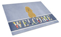 Poodle Tan Welcome Cutting Board Tempered Glass Kitchen Cutting Surface, Heat Resistant Chopping, Non-Slip Feet, Food Prep & Serving
