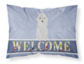 Bedlington Terrier Blue Welcome Standard Pillowcase Lightweight Super Soft Easy Care Decorative Artwork Pillowcase, Standard