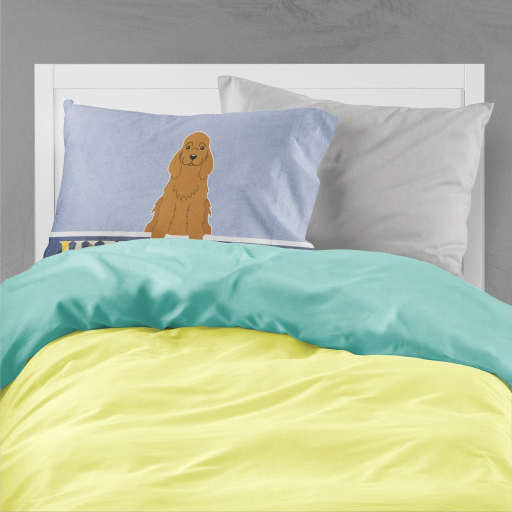 Cocker Spaniel Red Welcome Standard Pillowcase Lightweight Super Soft Easy Care Decorative Artwork Pillowcase, Standard