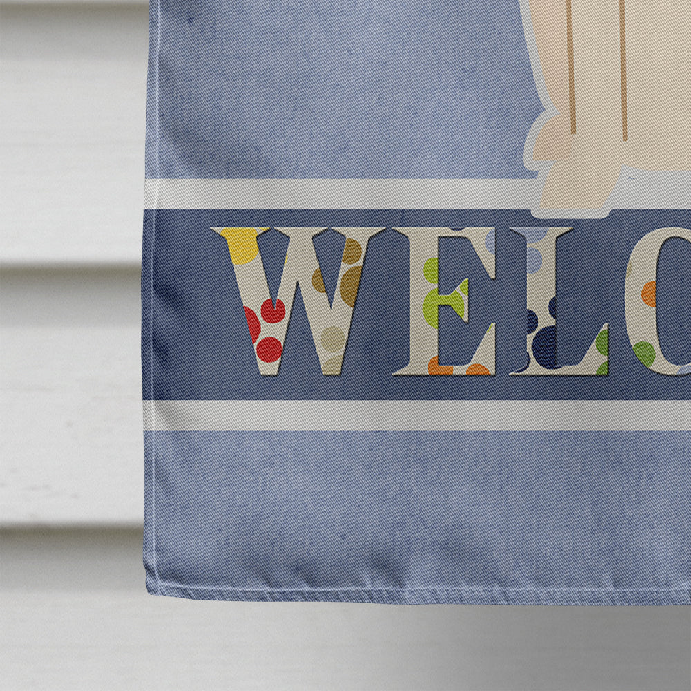 Whippet Welcome House Flag 28x40 Porch Sleeve Pole Decorative Outside Yard Banner Artwork Wall Hanging, Polyester