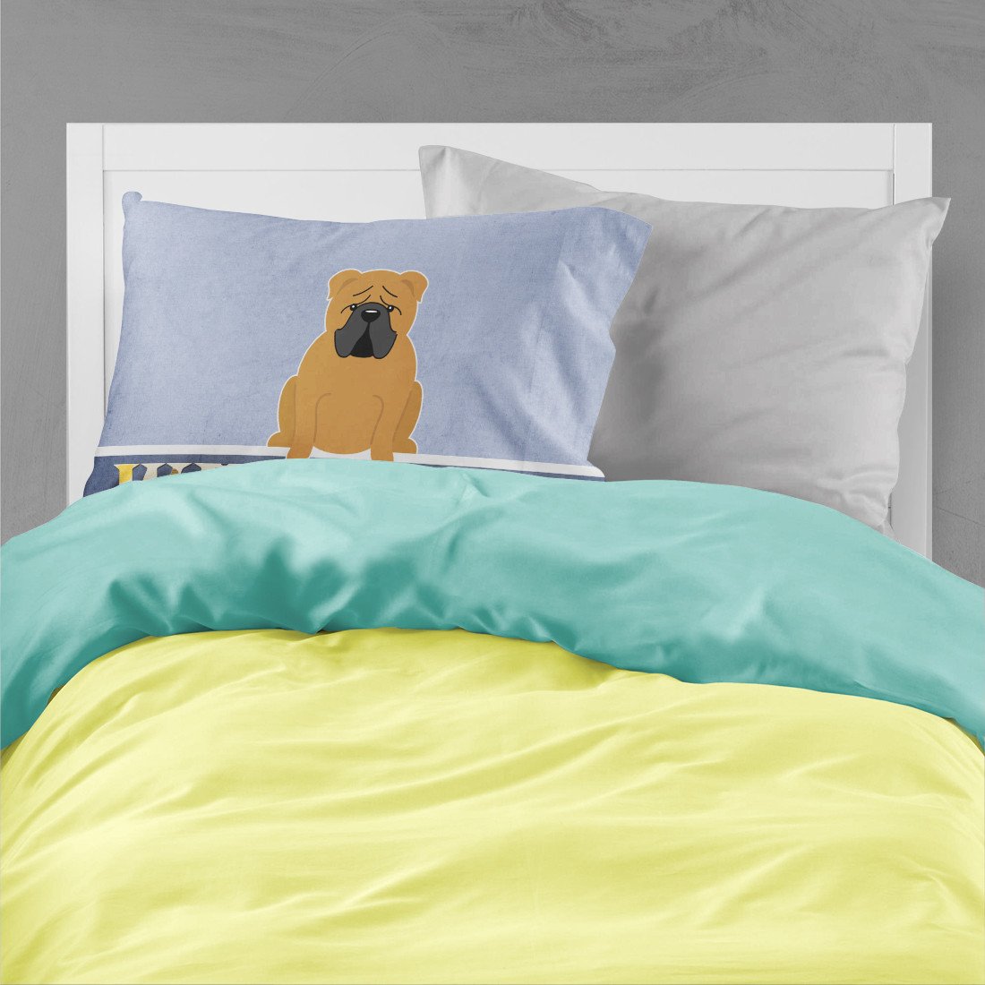 English Bulldog Red Welcome Standard Pillowcase Lightweight Super Soft Easy Care Decorative Artwork Pillowcase, Standard