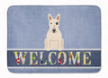 Bull Terrier White Welcome Memory Foam Kitchen Mat Machine Washable Anti-Fatigue Cushion Comfort Bath or Kitchen Rug