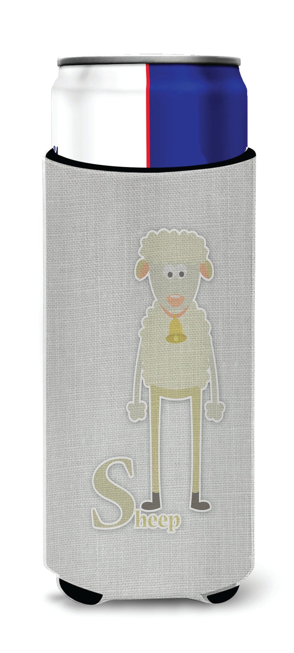 Alphabet S for Sheep Slim Can Hugger , Insulated Foam Hugger for 12 oz Slim Cans, Beer Bottles & Water Bottles, Printed in USA