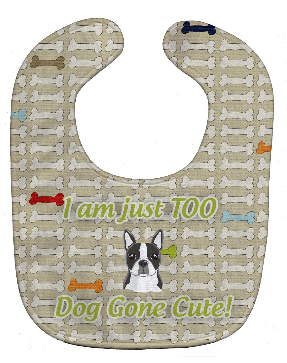 Too Cute Boston Terrier Baby Bib Easy-Clean Baby Bib Baby Feeding Accessory Baby Mealtime Essential, 10 x 13, Multicolor
