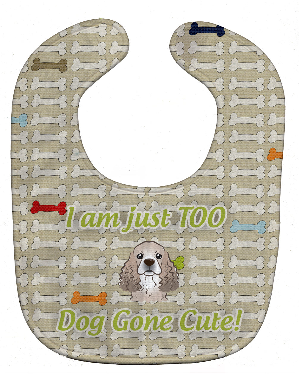 Too Cute Cocker Spaniel Baby Bib Easy-Clean Baby Bib Baby Feeding Accessory Baby Mealtime Essential, 10 x 13, Multicolor