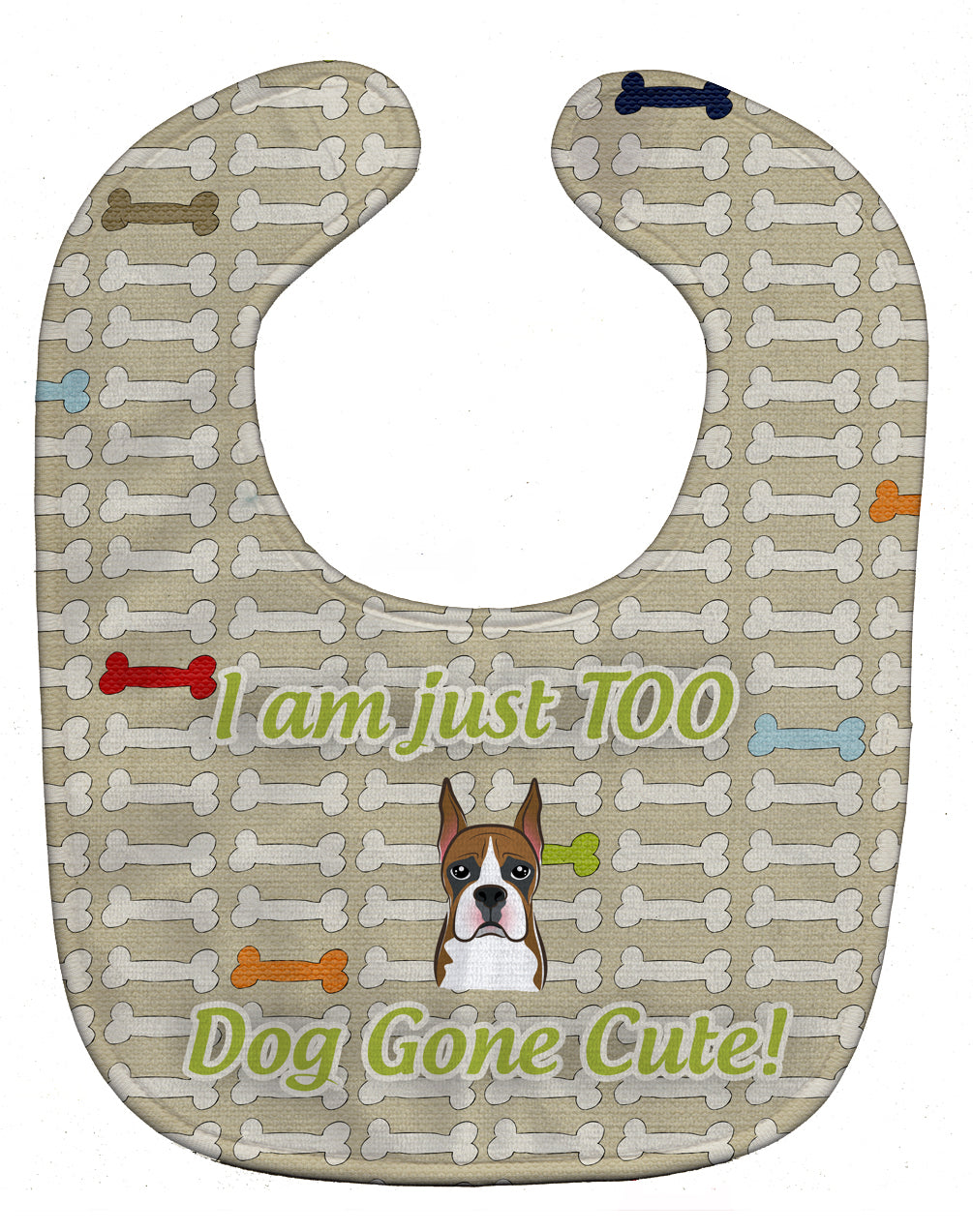 Too Cute Boxer Baby Bib Easy-Clean Baby Bib Baby Feeding Accessory Baby Mealtime Essential, 10 x 13, Multicolor