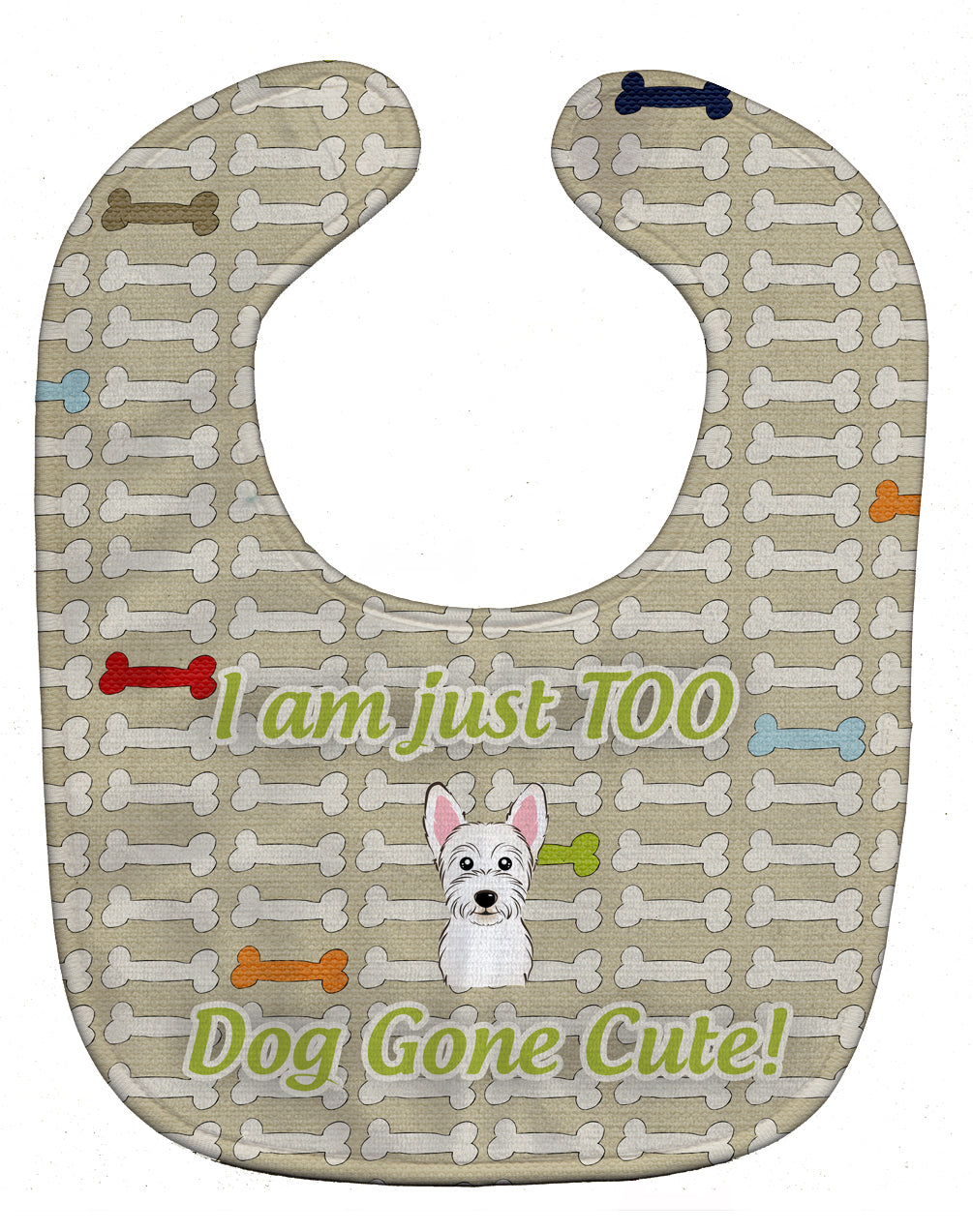 Too Cute Westie Baby Bib Easy-Clean Baby Bib Baby Feeding Accessory Baby Mealtime Essential, 10 x 13, Multicolor