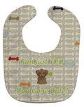 Too Cute Chocolate Labrador Baby Bib Easy-Clean Baby Bib Baby Feeding Accessory Baby Mealtime Essential, 10 x 13, Multicolor