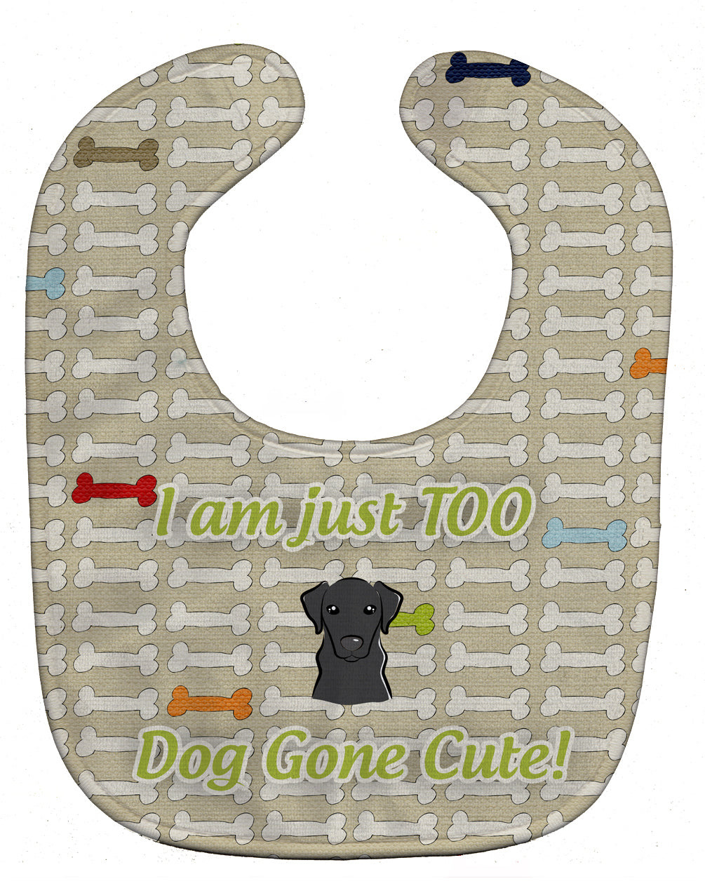 Too Cute Black Labrador Baby Bib Easy-Clean Baby Bib Baby Feeding Accessory Baby Mealtime Essential, 10 x 13, Multicolor