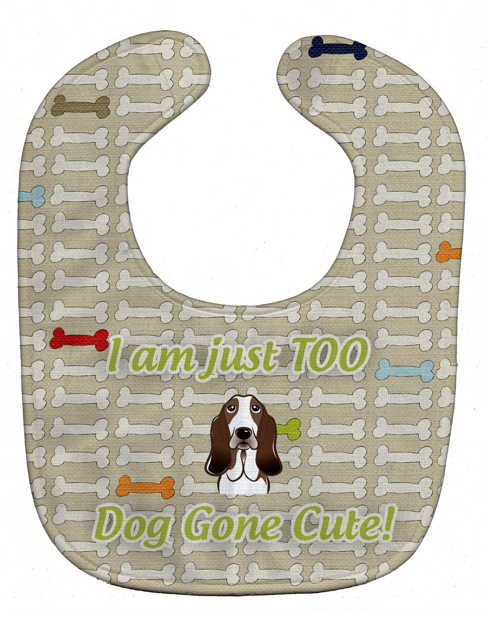 Too Cute Basset Hound Baby Bib Easy-Clean Baby Bib Baby Feeding Accessory Baby Mealtime Essential, 10 x 13, Multicolor