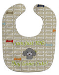 Too Cute Silver Gray Poodle Baby Bib Easy-Clean Baby Bib Baby Feeding Accessory Baby Mealtime Essential, 10 x 13, Multicolor