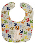 Pawprints Central Asian Shepherd Dog Baby Bib Easy-Clean Baby Bib Baby Feeding Accessory Baby Mealtime Essential, 10 x 13, Multicolor