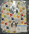 Pawprints Shih Tzu Black White Baby Bib Easy-Clean Baby Bib Baby Feeding Accessory Baby Mealtime Essential, 10 x 13, Multicolor