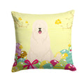Easter Eggs South Russian Sheepdog Decorative Throw Pillow 14x14 Indoor Outdoor Accent Cushion, Fabric Cover with Insert for Sofa, Bed, Porch & Living Room
