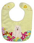 Easter Eggs Samoyed Baby Bib Easy-Clean Baby Bib Baby Feeding Accessory Baby Mealtime Essential, 10 x 13, Multicolor