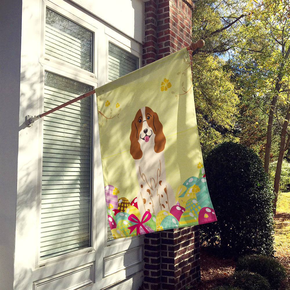 Easter Eggs Russian Spaniel House Flag 28x40 Porch Sleeve Pole Decorative Outside Yard Banner Artwork Wall Hanging, Polyester