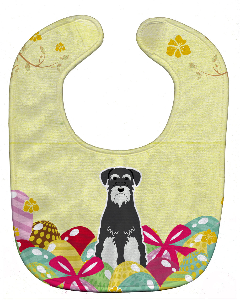 Easter Eggs Standard Schnauzer Salt and Pepper Baby Bib Easy-Clean Baby Bib Baby Feeding Accessory Baby Mealtime Essential, 10 x 13, Multicolor