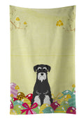Easter Eggs Standard Schnauzer Salt and Pepper Kitchen Towel Velour Plush Front and Cotton Loop Back Machine Washable
