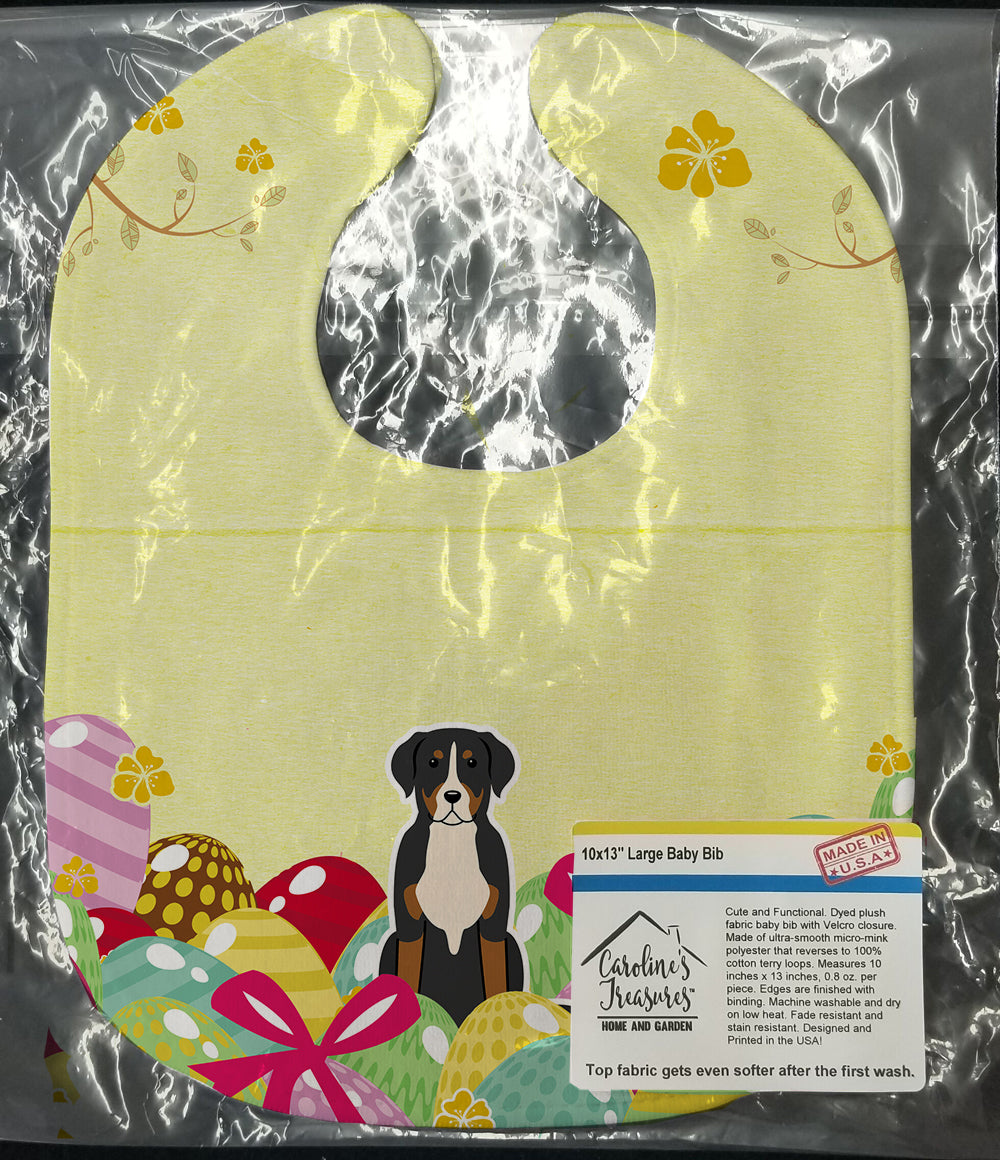 Easter Eggs Greater Swiss Mountain Dog Baby Bib Easy-Clean Baby Bib Baby Feeding Accessory Baby Mealtime Essential, 10 x 13, Multicolor
