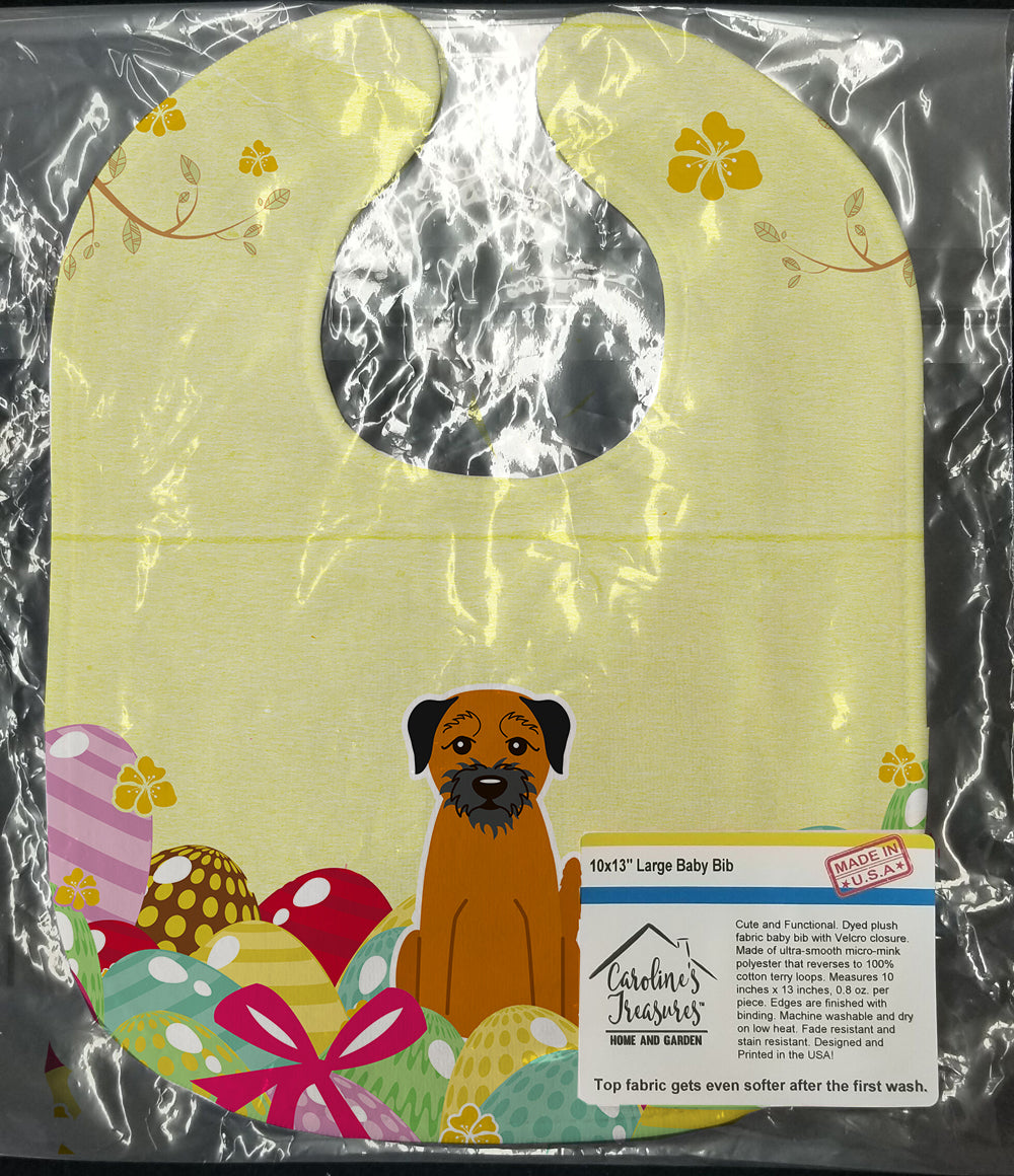 Easter Eggs Border Terrier Baby Bib Easy-Clean Baby Bib Baby Feeding Accessory Baby Mealtime Essential, 10 x 13, Multicolor