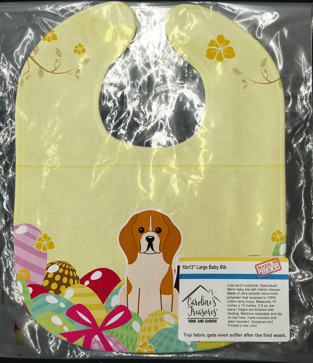 Easter Eggs Beagle Tricolor Baby Bib Easy-Clean Baby Bib Baby Feeding Accessory Baby Mealtime Essential, 10 x 13, Multicolor
