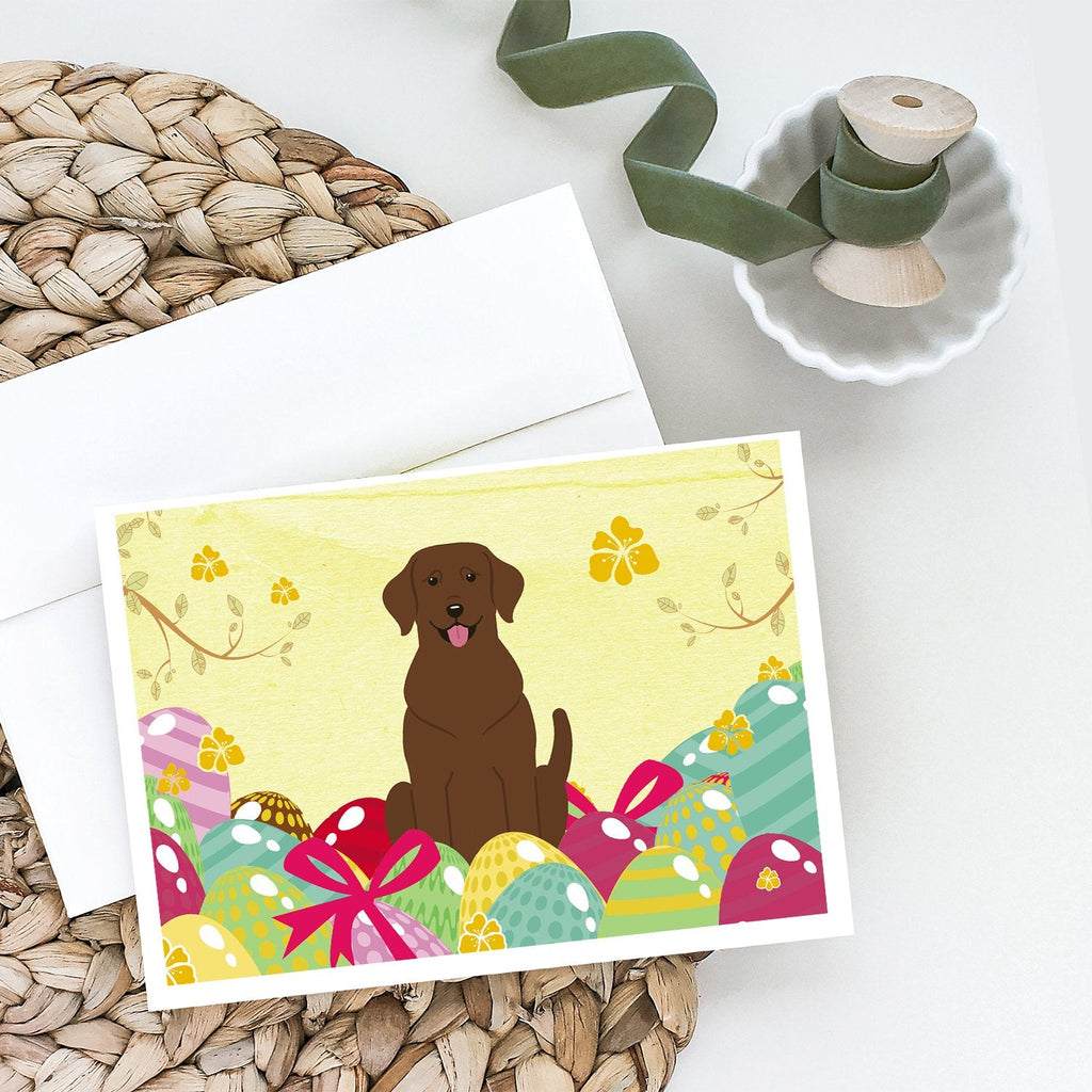 Easter Eggs Chocolate Labrador Greeting Cards Pack of 8 Blank Cards with Envelopes Whimsical A7 Size 5x7