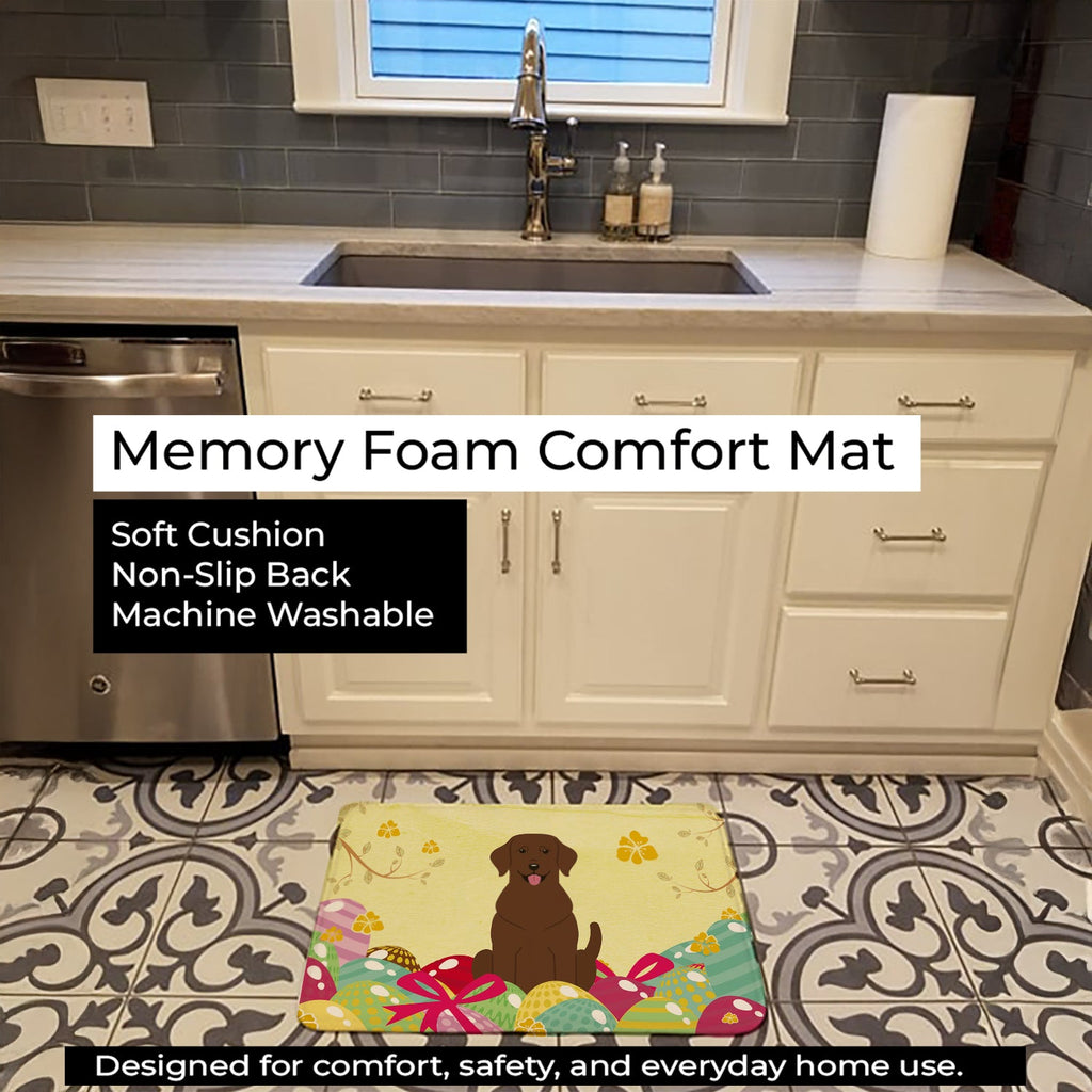 Easter Eggs Chocolate Labrador Memory Foam Kitchen Mat Machine Washable Anti-Fatigue Cushion Comfort Bath or Kitchen Rug