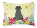 Easter Eggs Black Labrador Standard Pillowcase Lightweight Super Soft Easy Care Decorative Artwork Pillowcase, Standard