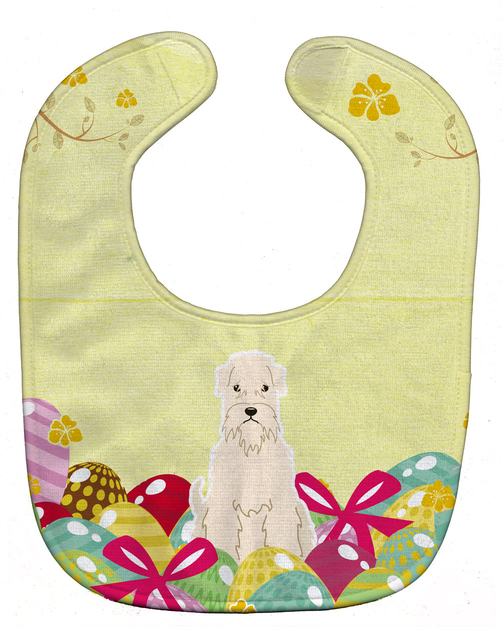 Easter Eggs Soft Coated Wheaten Terrier Baby Bib Easy-Clean Baby Bib Baby Feeding Accessory Baby Mealtime Essential, 10 x 13, Multicolor