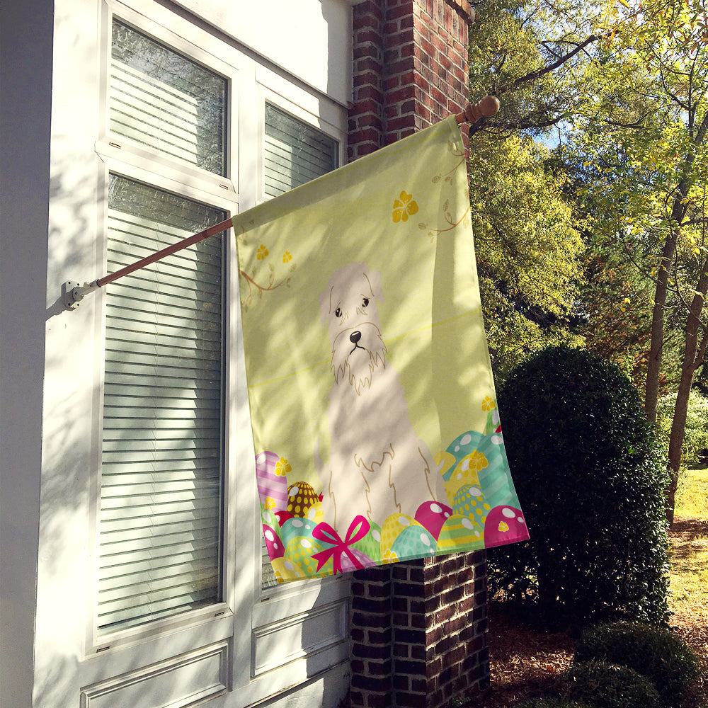 Easter Eggs Soft Coated Wheaten Terrier House Flag 28x40 Porch Sleeve Pole Decorative Outside Yard Banner Artwork Wall Hanging, Polyester