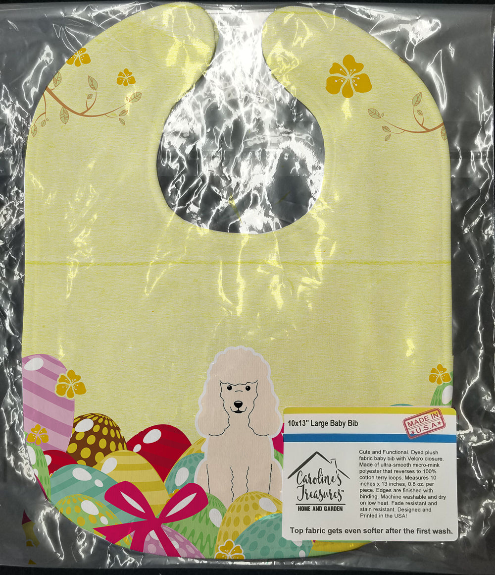 Easter Eggs Poodle White Baby Bib Easy-Clean Baby Bib Baby Feeding Accessory Baby Mealtime Essential, 10 x 13, Multicolor