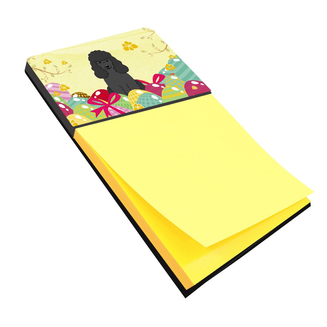 Easter Eggs Poodle Black Watercolor Sticky Note Holder Refillable Dispenser Desk Accessory 3x3 Pad Gift