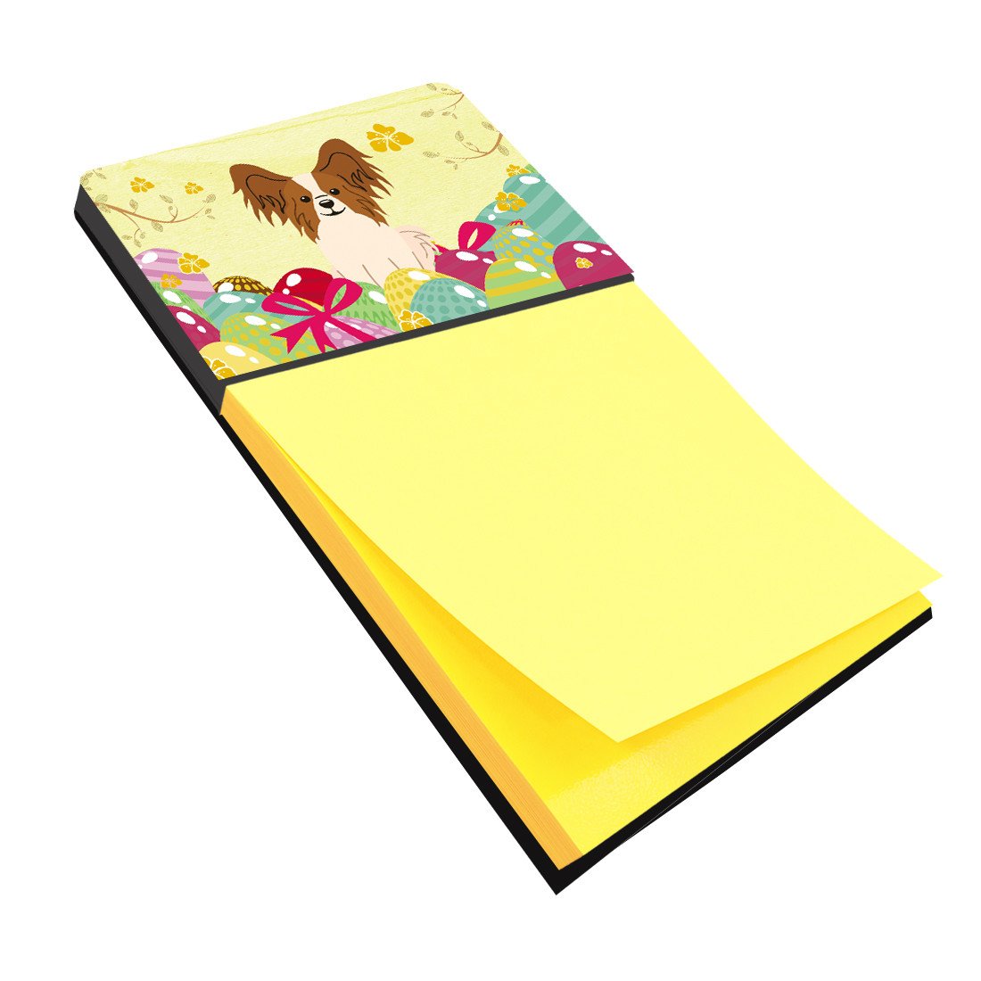 Easter Eggs Papillon Red White Watercolor Sticky Note Holder Refillable Dispenser Desk Accessory 3x3 Pad Gift
